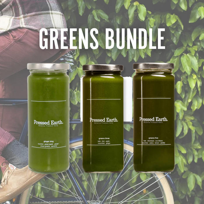 The Greens Bundle- Pressed Earth Fresh Juice Trio - Perth Only